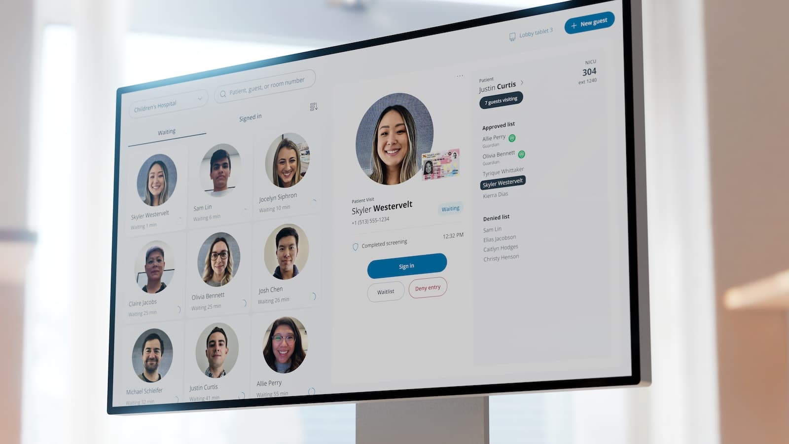 Verkada Guest for Healthcare front desk receptionist view