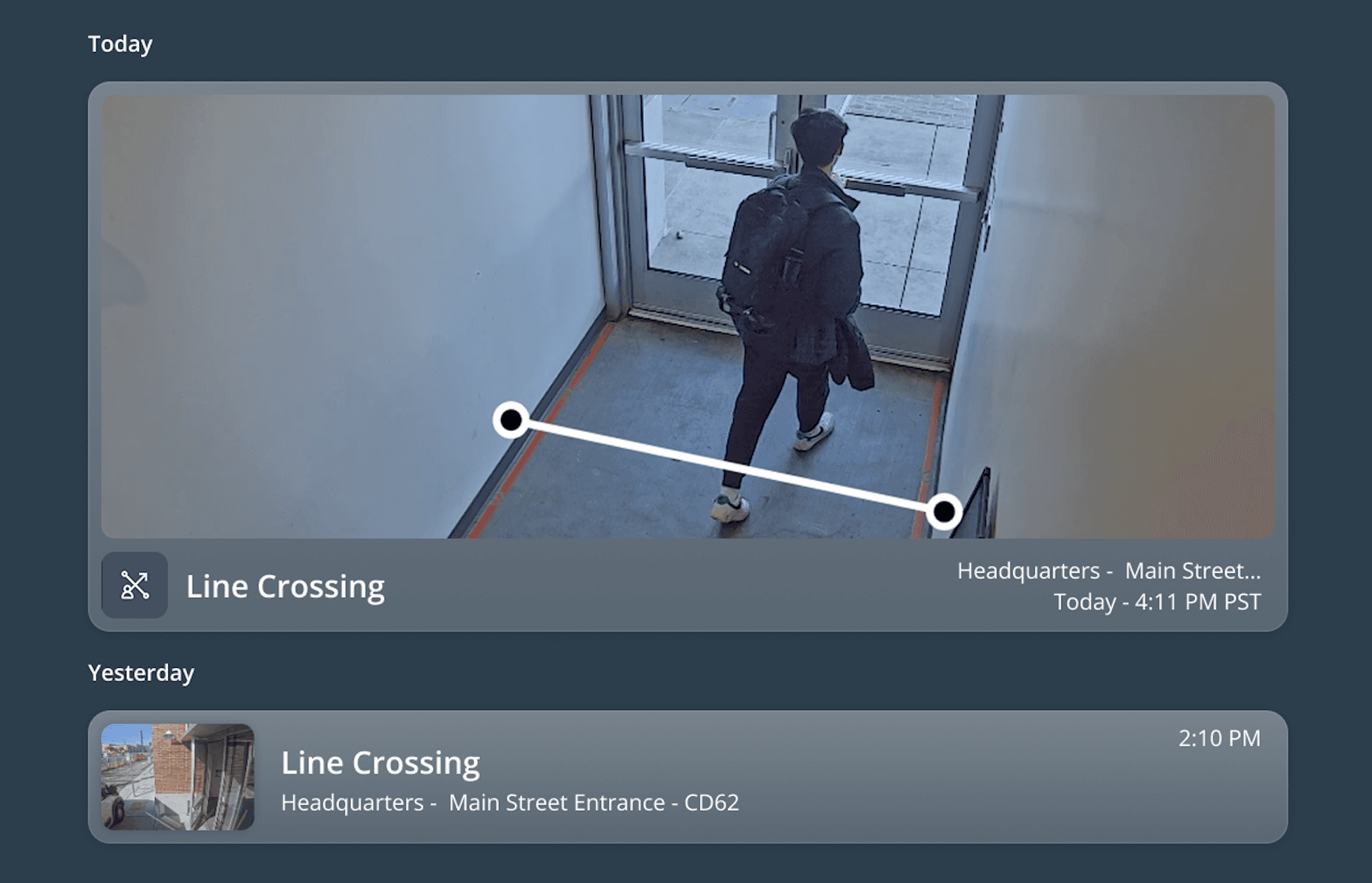 line crossing alert
